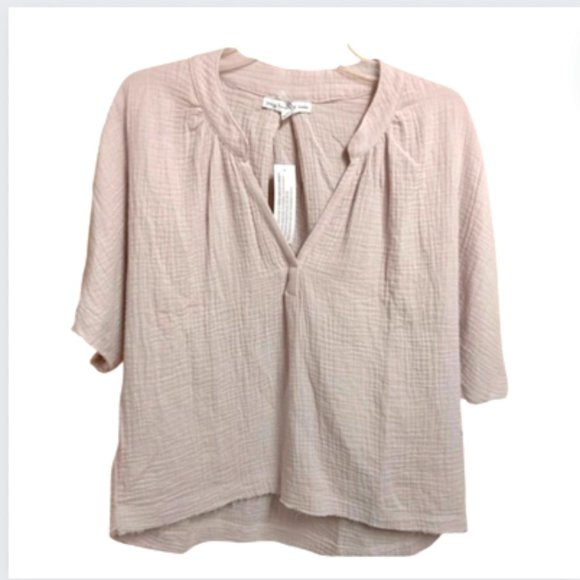 Young Fabulous & Broke Tops - Young, Fabulous & Broke Short Sleeve Top, V-neck gauze flowy blouse, Medium